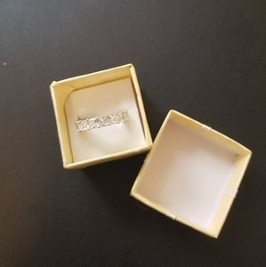 Sterling silver cubic zirconia eternity ring